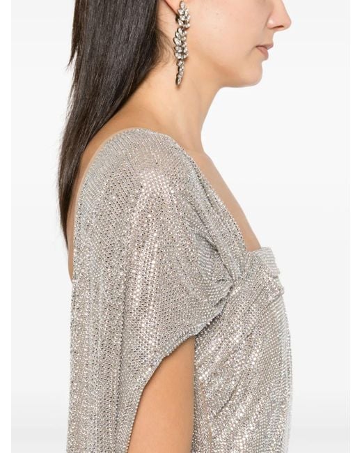 GIUSEPPE DI MORABITO White Crystal-Embellished Gown