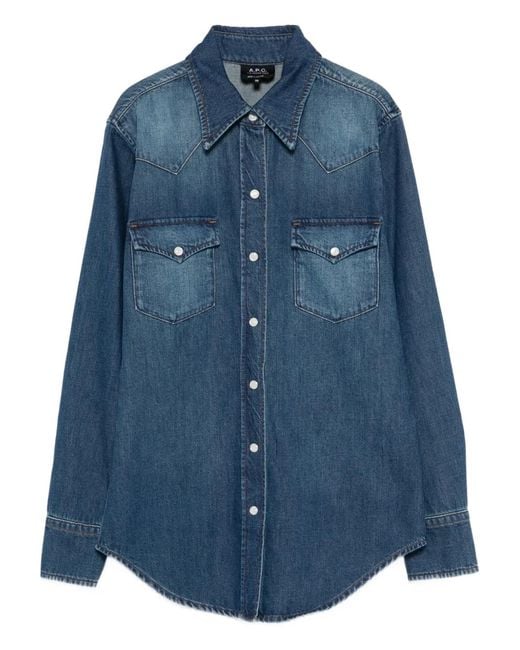 A.P.C. Blue Chest-Pocket Shirt