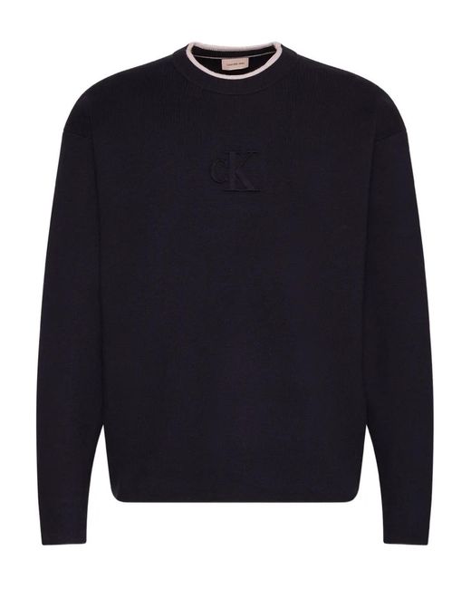 Pull À Logo Calvin Klein pour homme en coloris Blue