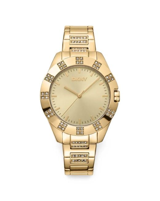 DKNY Metallic Crystal-Embellished 36Mm Watch