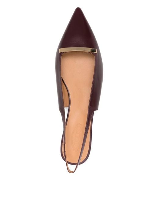 Pumps A Punta Con Cinturino Posteriore di Tod's in Brown