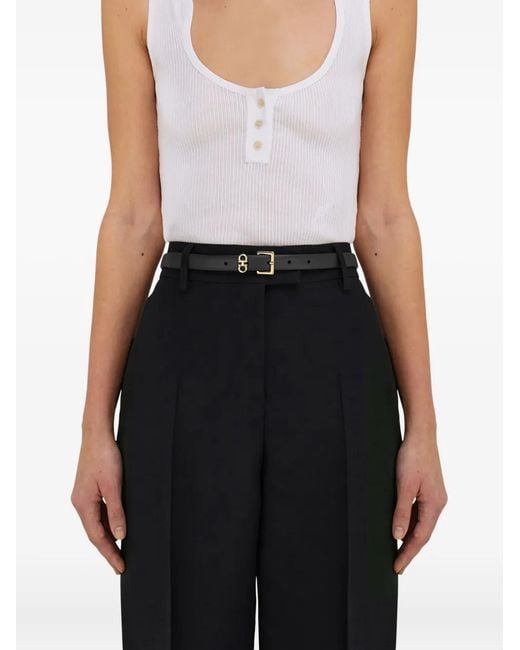 Ferragamo White Leather Belt