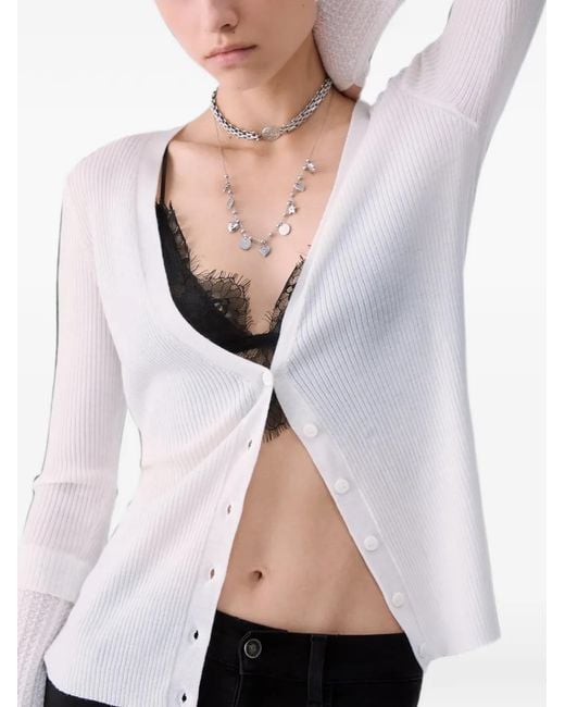Liu Jo White Pure Wool Cardigan