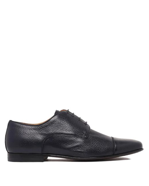 Amedeo Testoni Blue Leather Derby Shoes for men