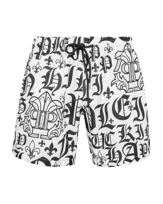 メンズ Philipp Plein Boxer トランクス水着 White