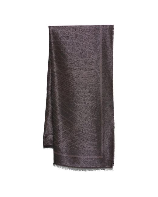 Elisabetta Franchi Brown Foulard Scarf With Lurex
