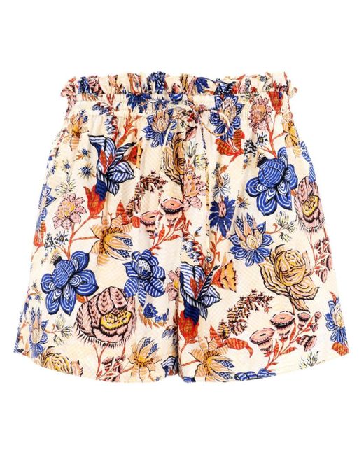 Ulla Johnson Blue Devin Cotton Mini Shorts