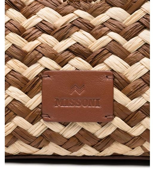 Missoni Brown Small Zigzag-Pattern Tote Bag