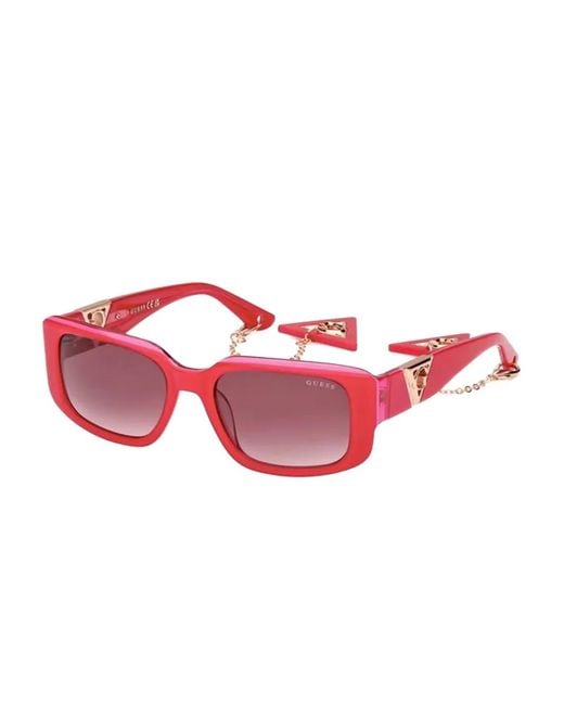 GUESS EYEWEAR Pink Rectangle-Frame Sunglasses
