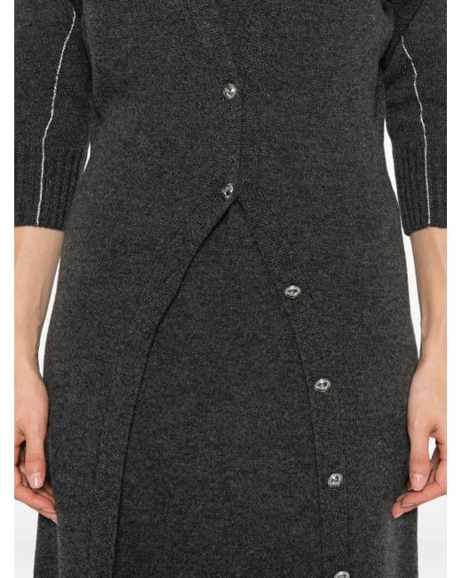 Rabanne Black Midikleid im Layering-Look