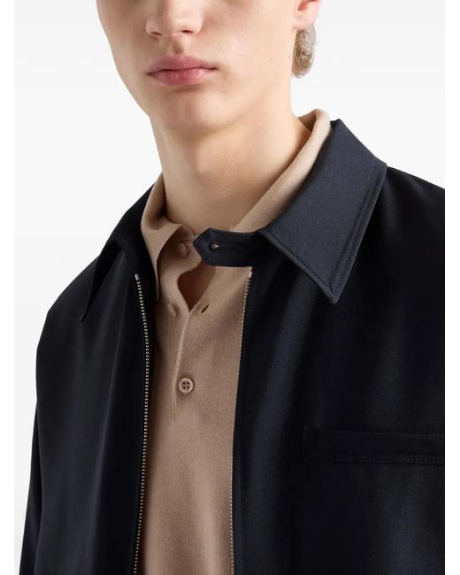 Prada Blue Mohair Wool Blouson Jacket for men
