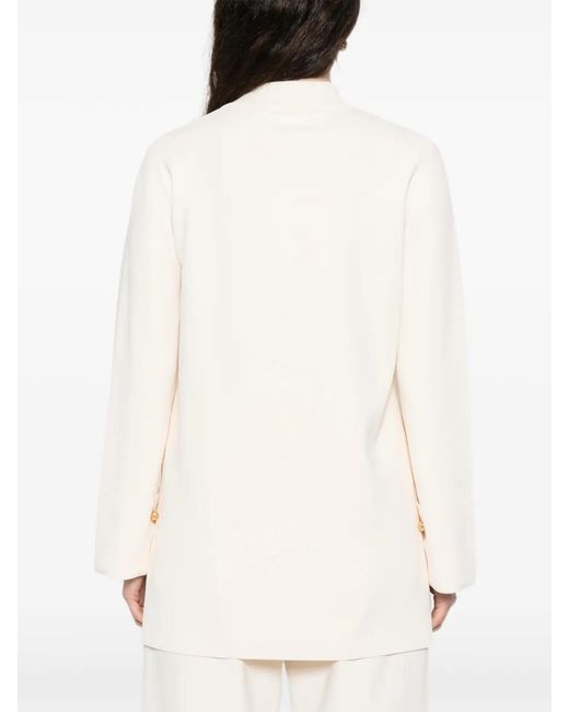 Max Mara White Long-Sleeve Polo Top