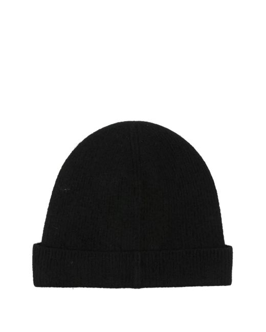 A.P.C. Black Logo-Appliqué Beanie