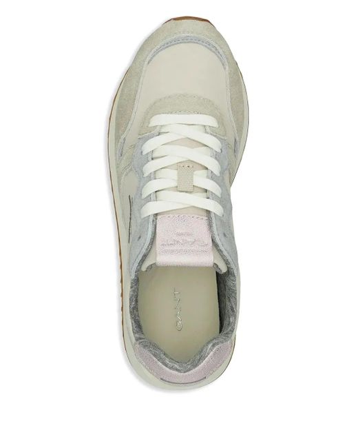 Gant Sneakers Met Suède Vlak in het White