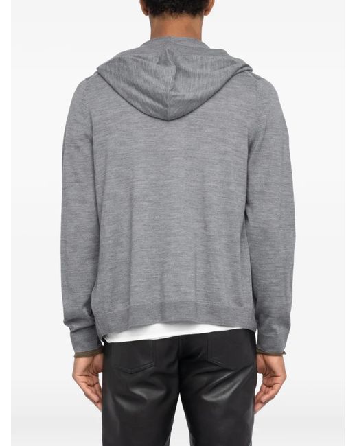 Zadig & Voltaire Gray Logo-Embroidered Hoodie for men