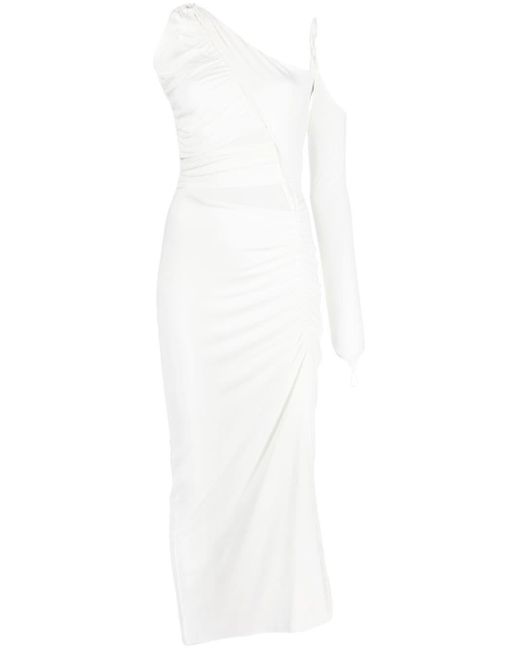 MANURI Midi-jurk Met Afneembare Mouwen in het White