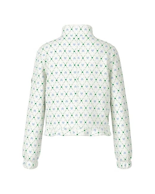 Marc Cain White Heart-Pattern Jacket