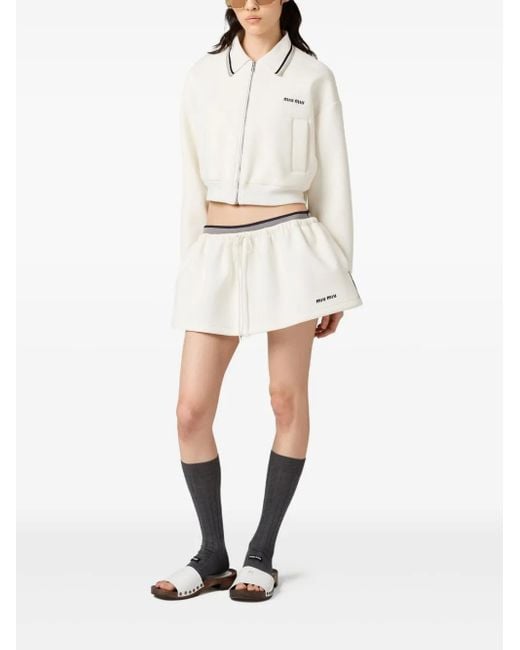 Miu Miu White Wool-Blend Jacket