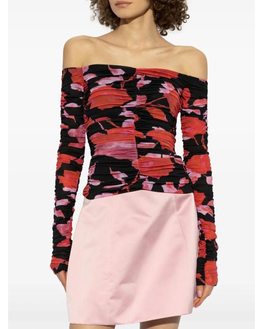 Blumarine Red Draped Top