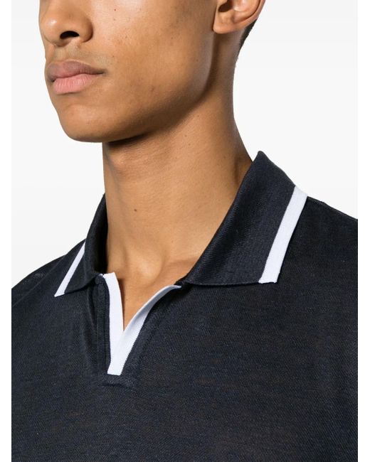 Orlebar Brown Blue Felix Linen Piqué Polo Shirt for men