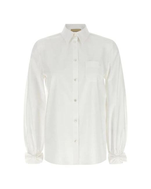 Valentino Garavani White Vlogo Signature Bow-Detail Shirt