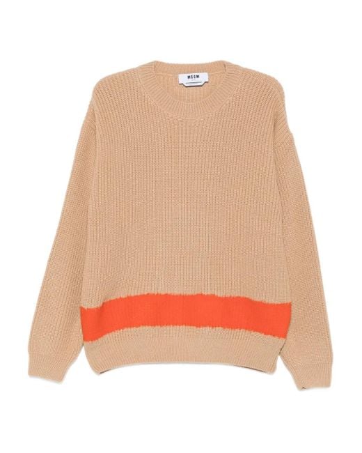 MSGM Trui Met Streep in het Orange voor heren