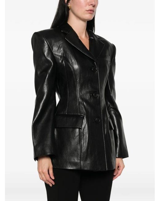LA PISCINE Black Structured-Shoulder Blazer