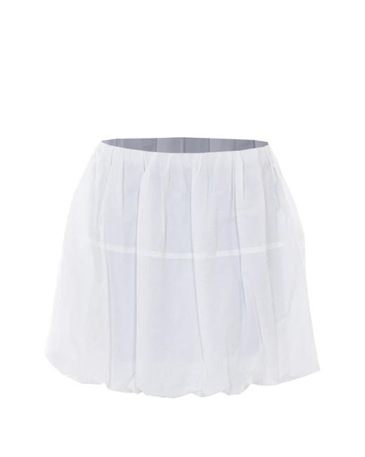 ELEH White Ruffled Mini Skirt