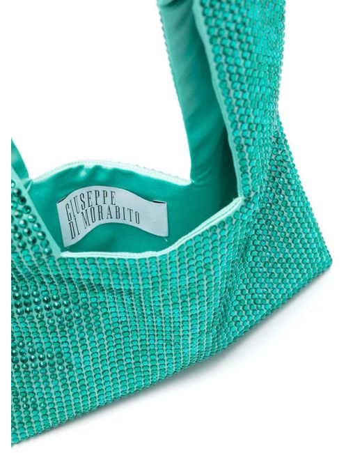 Bolso mini con apliques de cristal GIUSEPPE DI MORABITO de color Green