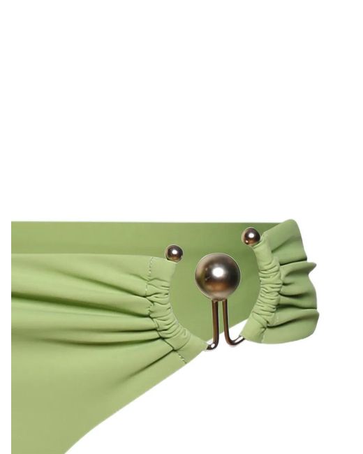 Christopher Esber Green Ruched-Detail Bikini Bottom