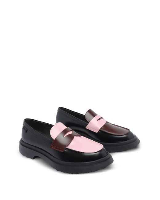 Camper Black Twins Two-Tone Penny Loafers