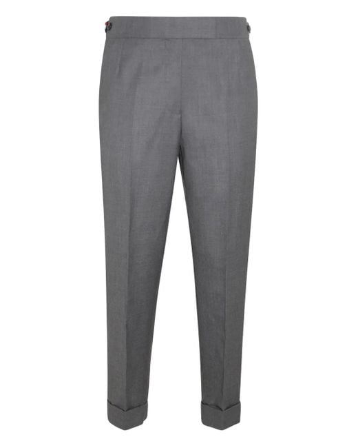 Thom Browne Gray 4-bar Cropped Trousers