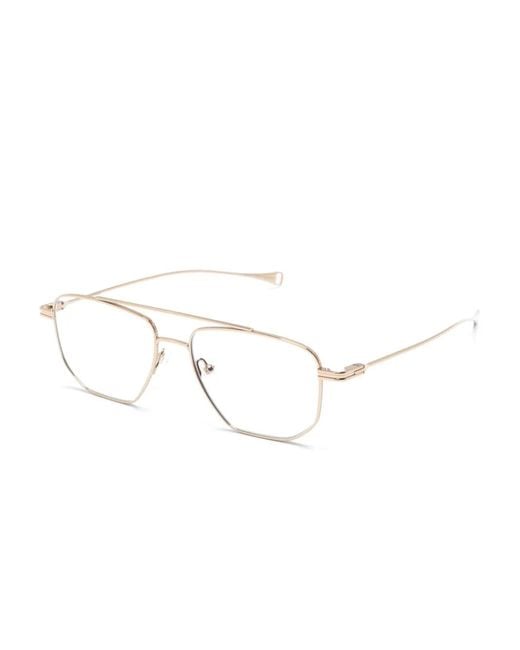 Dita Eyewear White Matte Pilot-Frame Glasses