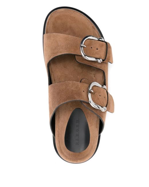 P.A.R.O.S.H. スエード フラットサンダル Brown