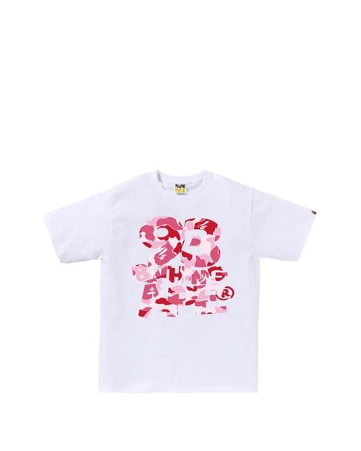 A Bathing Ape White Abc Camo Graphic-Print T-Shirt for men