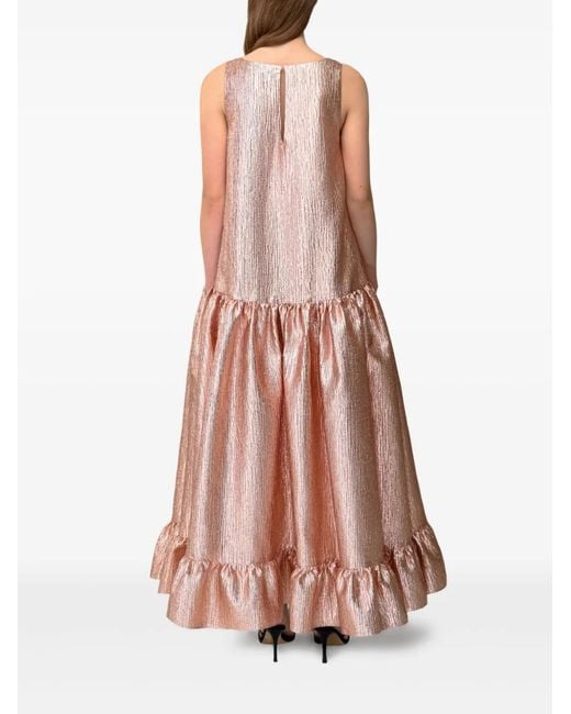 Anouki Pink Metallic Flared Dress