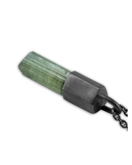 Parts Of 4 Green Oxidised Sterling Talisman Tourmaline Necklace