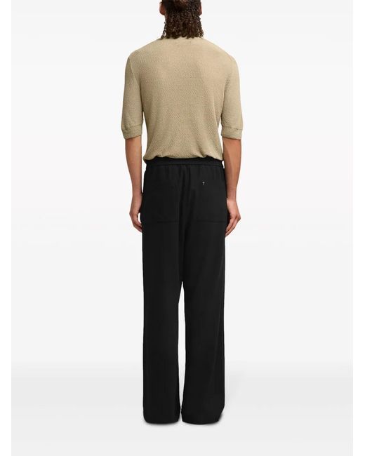 AMI Black Ami De Coeur-Plaque Cotton Trousers for men