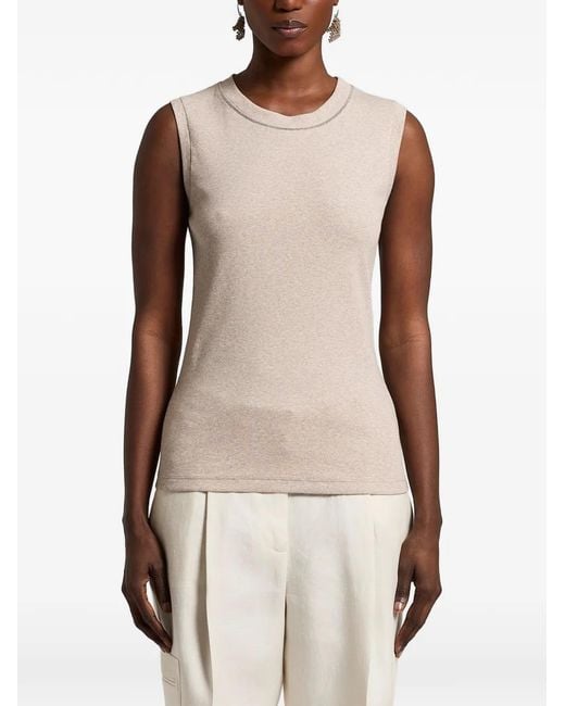 Peserico Natural Ribbed Trim Top