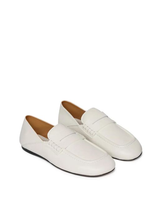 Sandro White Foldable-Counter Leather Loafers