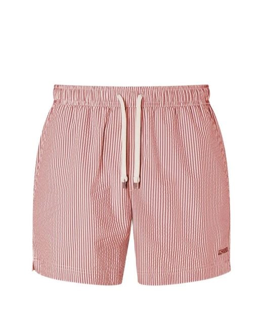Zegna Pink Striped Swim Shorts for men