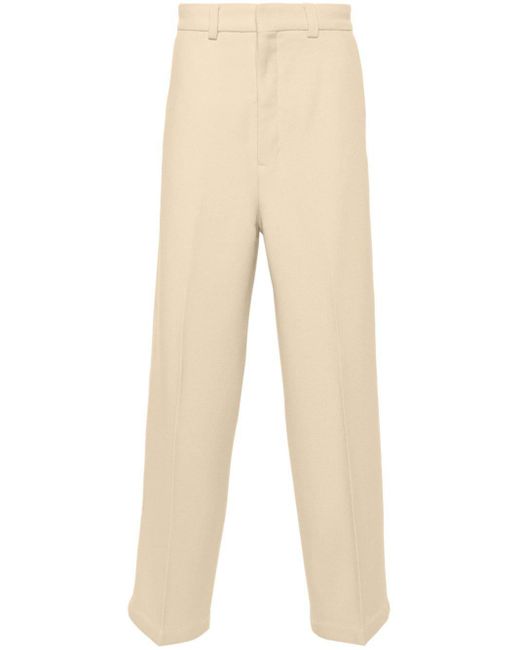 AMI Natural Wide Wool Trousers for men