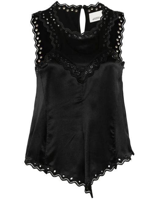 Isabel Marant Black Amaya Silk Top