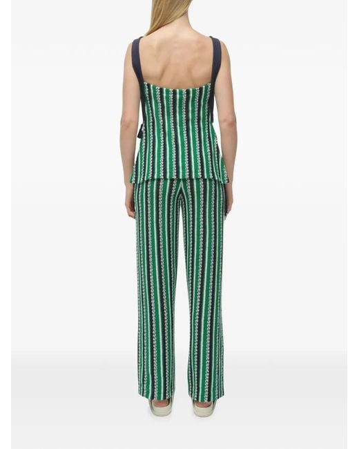 Jonathan Simkhai Green Melville Striped Knit Top