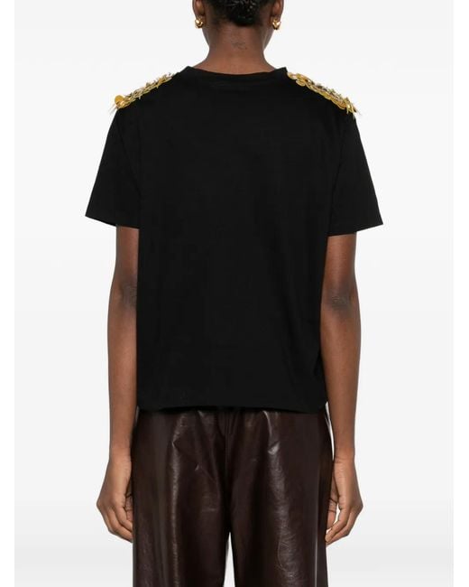 Parlor Black Sequin-Appliqué T-Shirt
