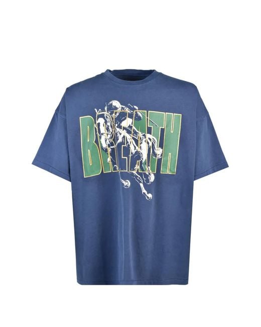 BREATH Blue Horse Graphic-Print T-Shirt for men