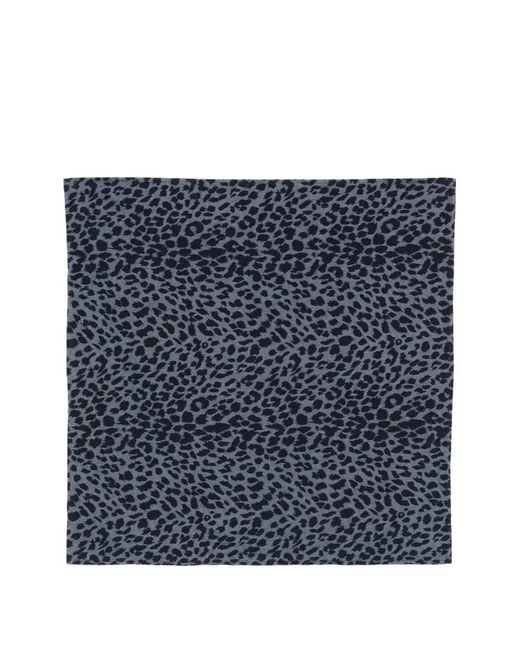 Aspesi Blue Leopard-Pattern Scarf