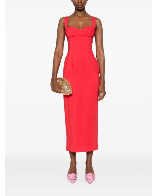 ROWEN ROSE Gathered-detail Maxi Dress