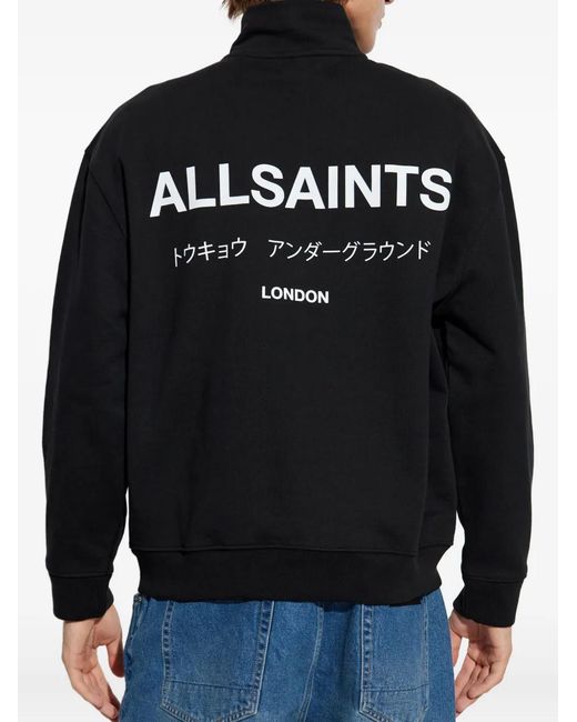 AllSaints Blue Underground Half-Zip Sweater for men