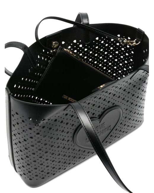 Love Moschino Black Heart Cut-Out Tote Bag